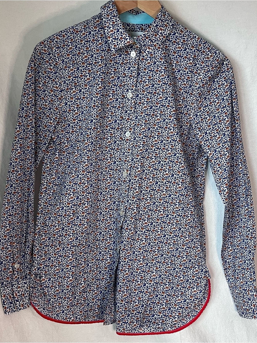 Paul Smith Kensington Floral Shirt IT 40 US 4 Made In Italy Button Up Blouse